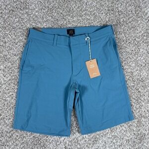 J Crew Tech Shorts Mens Size 30 Blue Performance Flat Front Chino 9" Inseam